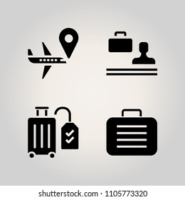 Airport icon set. case, background, fashion and tour illustration vector icons for web and design