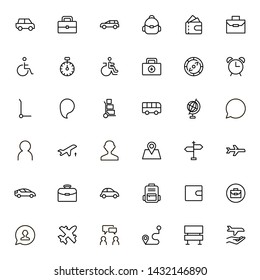 Airport icon set. Collection of high quality black outline logo for web site design and mobile apps. Vector illustration on a white background