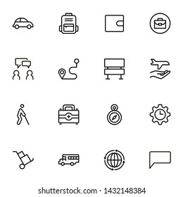 Airport icon set. Collection of high quality black outline logo for web site design and mobile apps. Vector illustration on a white background