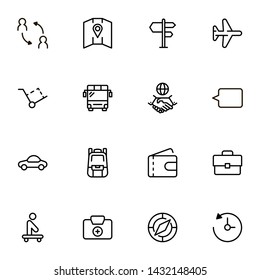 Airport icon set. Collection of high quality black outline logo for web site design and mobile apps. Vector illustration on a white background