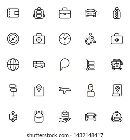 Airport icon set. Collection of high quality black outline logo for web site design and mobile apps. Vector illustration on a white background