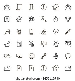 Airport icon set. Collection of high quality black outline logo for web site design and mobile apps. Vector illustration on a white background