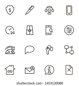 Airport icon set. Collection of high quality black outline logo for web site design and mobile apps. Vector illustration on a white background
