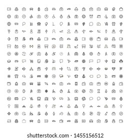 Airport icon set. Collection of high quality black outline logo for web site design and mobile apps. Vector illustration on a white background