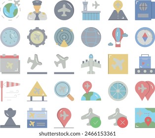 Airport icon set design vector illustration stock