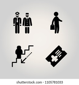 Airport icon set. destination, aviation, up and mechanic illustration vector icons for web and design