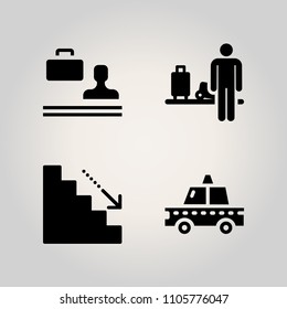 Airport icon set. direction, building, fashion and trip illustration vector icons for web and design