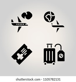 Airport icon set. fly, seat, illustration and station illustration vector icons for web and design