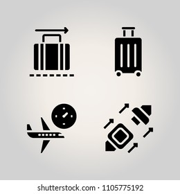 Airport icon set. illustration, life, people and warning illustration vector icons for web and design