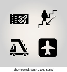 Airport icon set. journey, airport, icon and jet illustration vector icons for web and design
