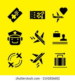 airport icon set. With luggage, luggage and departures  vector icons for graphic design and web