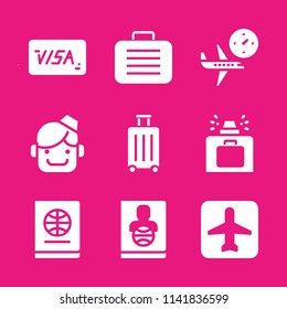 airport icon set. With luggage, suitcase and luggage  vector icons for graphic design and web