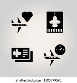 Airport icon set. luxury, silhouette, travel and abroad illustration vector icons for web and design