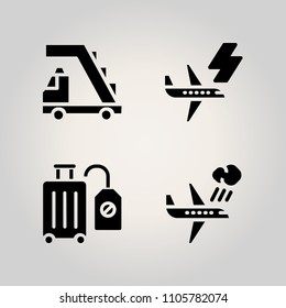 Airport icon set. man, icon, growth and speed illustration vector icons for web and design