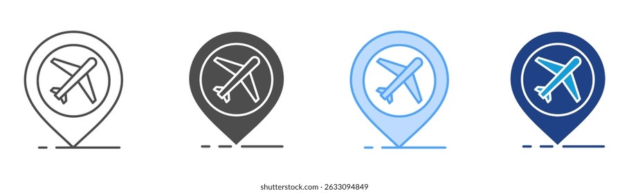 Airport Icon Set Multiple Style Collection
