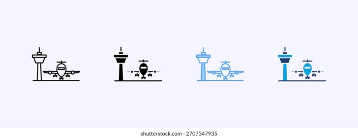 Airport Icon Set Multiple Style Collection Element For Design