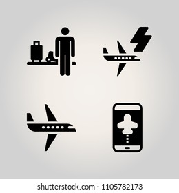 Airport icon set. network, screen, device and digital illustration vector icons for web and design