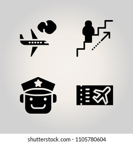 Airport icon set. pilot, paper, 3d and illustration illustration vector icons for web and design