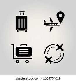 Airport icon set. speed, fast, commercial and vector illustration vector icons for web and design