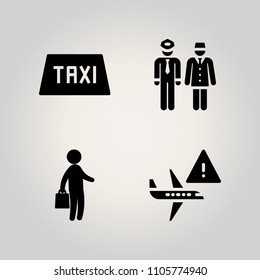 Airport icon set. suitcase, airport, bag and outdoors illustration vector icons for web and design