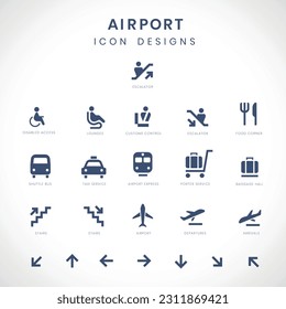 airport icon set icon airport travel icon set