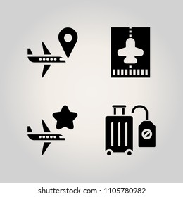 Airport icon set. vacation, packing, wait and icon illustration vector icons for web and design