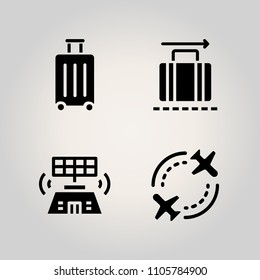 Airport icon set. vacation, vector, backpack and collection illustration vector icons for web and design