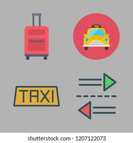 airport icon set. vector set about taxi, transfer and suitcase icons set.