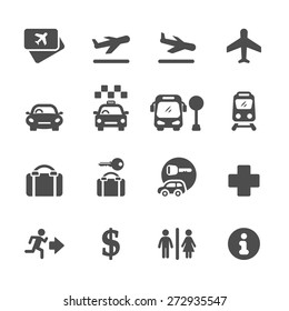 airport icon set, vector eps10.