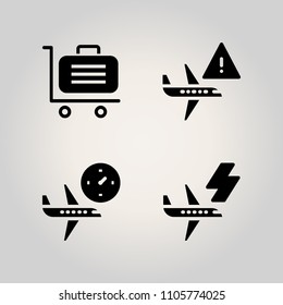 Airport icon set. vintage, speed, airliner and plane illustration vector icons for web and design