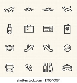 Airport Icon Sets. Line Icons.