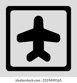 Airport icon in solid style, use for website mobile app presentation