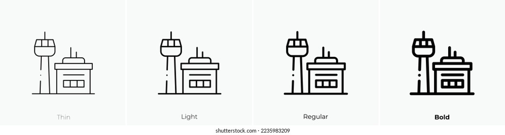 airport icon. Thin, Light Regular And Bold style design isolated on white background