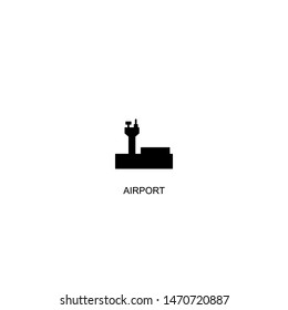 airport icon vector black design