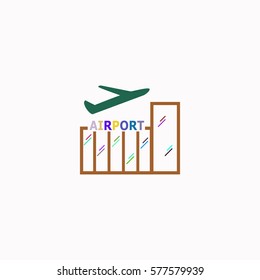 Airport  icon Vector design. Colored illustration.