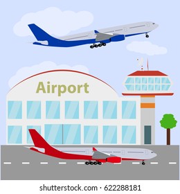 Airport icon, vector illustration.