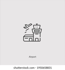 airport icon vector isolated on white background