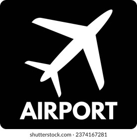 Vector de icono del aeropuerto aislado en fondo blanco