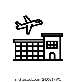 airport icon vector in line style