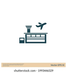 airport icon vector logo template
