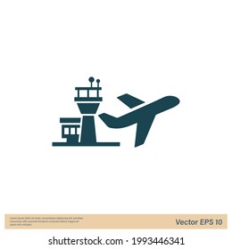 plantilla de logotipo del vector de icono del aeropuerto