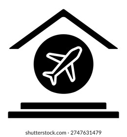 Airport icon vector set. Air terminal Illustration sign collection. Aviation symbol or logo.