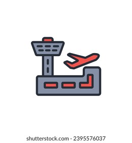 airport icon. vector.Editable stroke.linear style sign for use web design,logo.Symbol illustration.