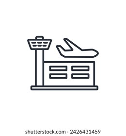 airport icon. vector.Editable stroke.linear style sign for use web design,logo.Symbol illustration.