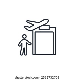 Airport icon. vector.Editable stroke.linear style sign for use web design,logo.Symbol illustration.