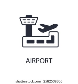 Airport icon. vector.Editable stroke.linear style sign for use web design,logo.Symbol illustration.