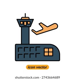 airport icons. Flat illustrations of airport vector icons for the web. Vector illustrations of company icons.