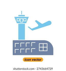 airport icons. Flat illustrations of airport vector icons for the web. Vector illustrations of company icons.
