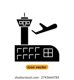 airport icons. Flat illustrations of airport vector icons for the web. Vector illustrations of company icons.