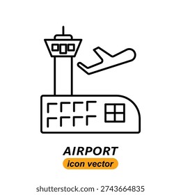 airport icons. Flat illustrations of airport vector icons for the web. Vector illustrations of company icons.